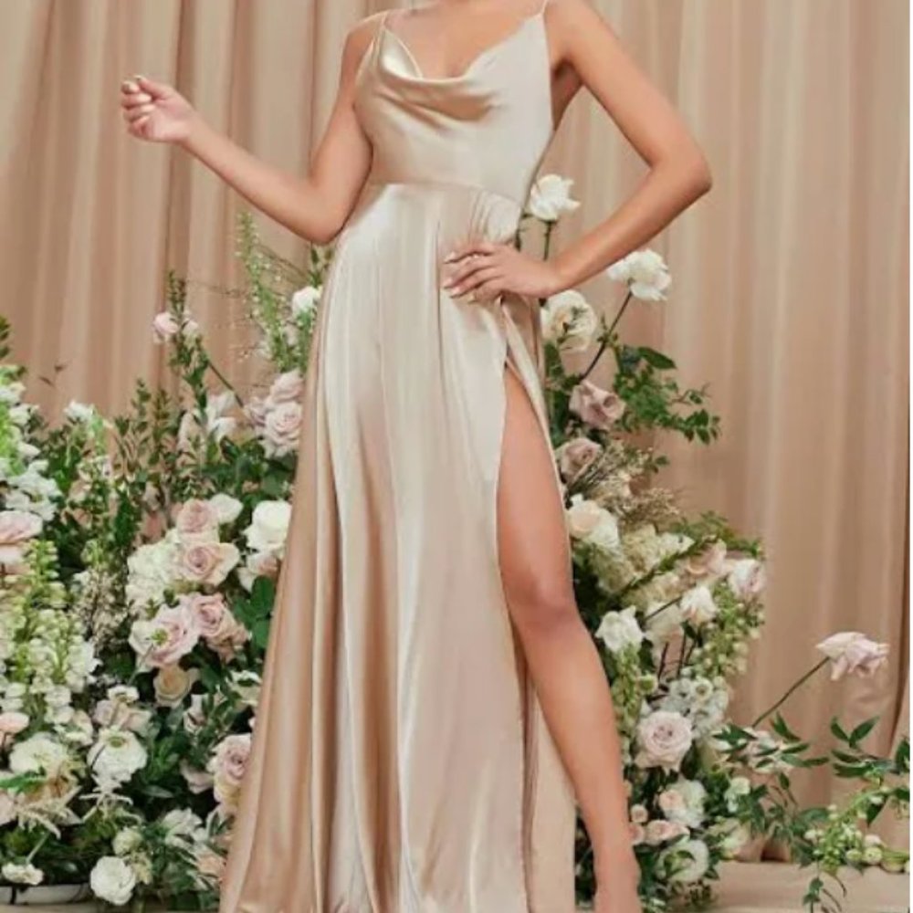 SHEIN Cream Maxi Dress